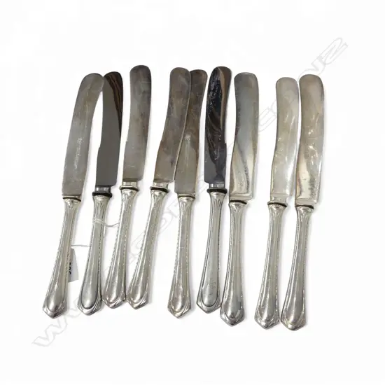 9 KNIVES w. 800 SILVER HANDLES L.250mm