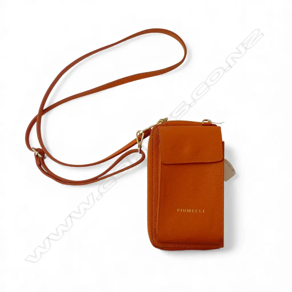 ITALIAN PIUMELLI LEATHER COMBINED CROSSBODY PHONE AND WALLET  200mm X 120 Image 1++