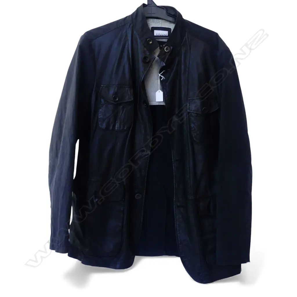 ARMANI COLLEZIONI JACKET SZ. 52 FAUX LEATHER Image 1++