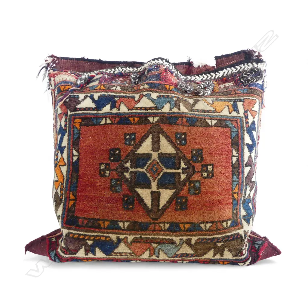 ANTIQUE PERSIAN SADDLE BAG CUSHION 540 x 500mm Image 1++