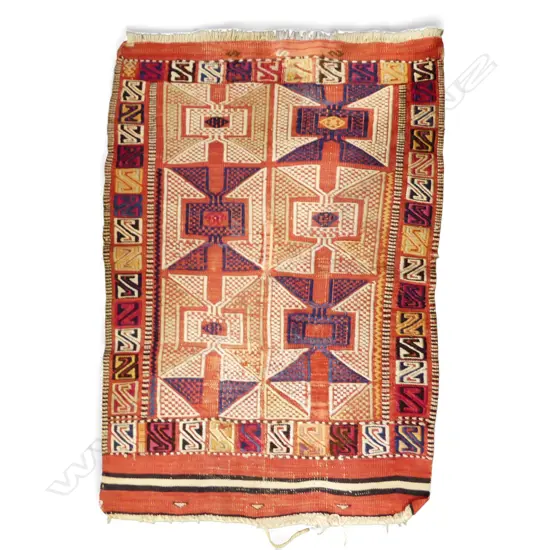 CAUCASIAN SUMAC FLAT WEAVE ALL WOOL RUG 1030x720mm