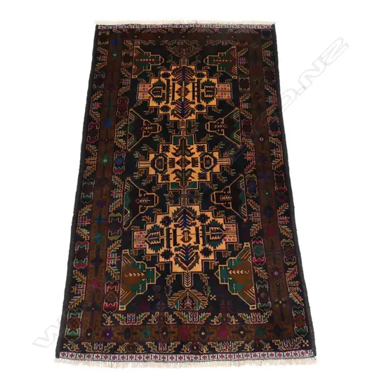 HANDKNOTTED WOOL PILE BALOCH RUG, 2100 x 1150mm
