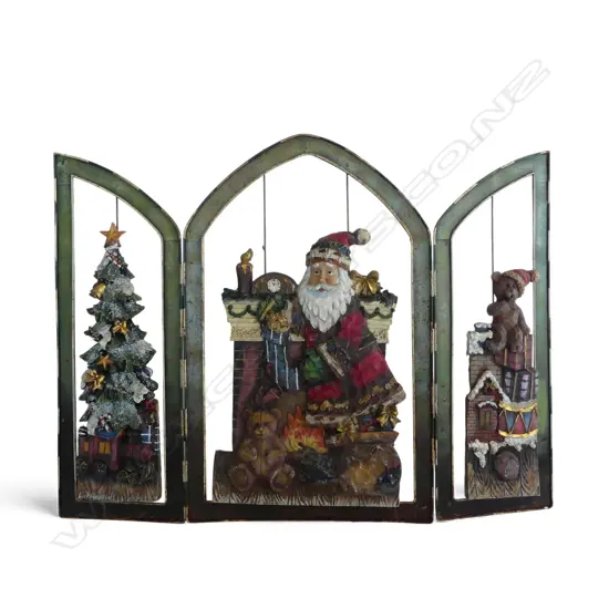CHRISTMAS THEMED 3 PANEL METAL SCREEN H.575mm