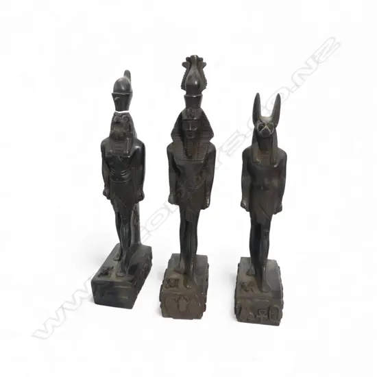 3 EGYPTIAN STYLE RESIN FIGURES H.325mm