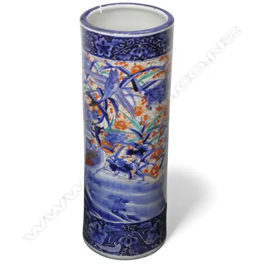 JAPANESE UMBRELLA STAND H.630mm, 225mm dia, CRACK TO BASE w. OLD REPAIR