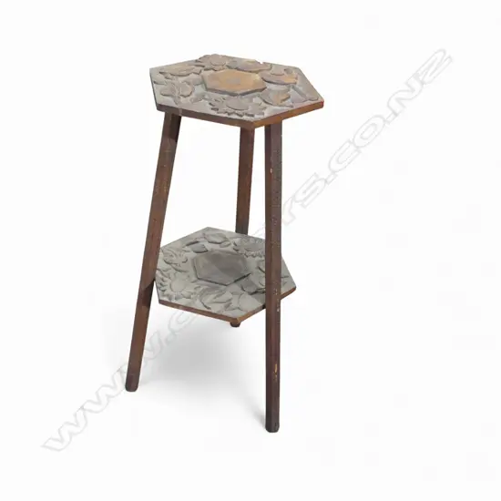 ANTIQUE CARVED WOODEN SIDE TABLE H.760mm, 340mm