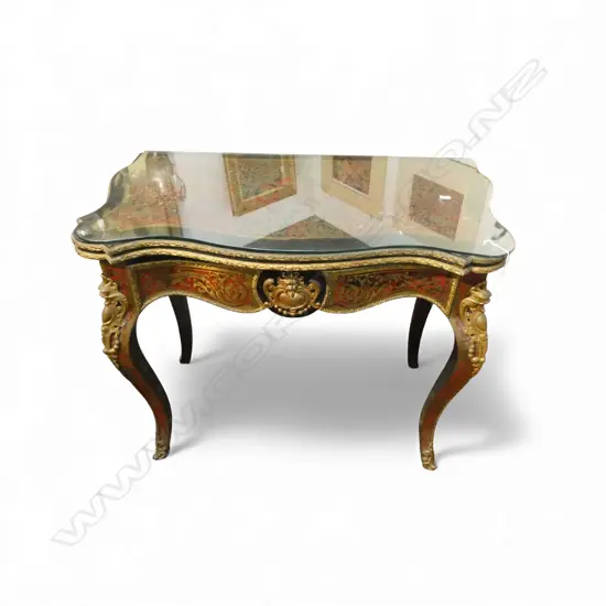 19thC FRENCH BOULLE CARD TABLE (requires some attention) 880x450x770mm