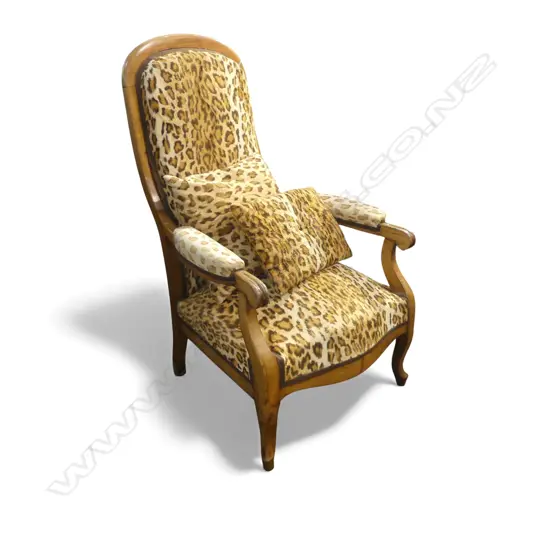 FAUX LEOPARD UPHOLSTERED ARMCHAIR H.1080mm PURCHASED IN FRANCE