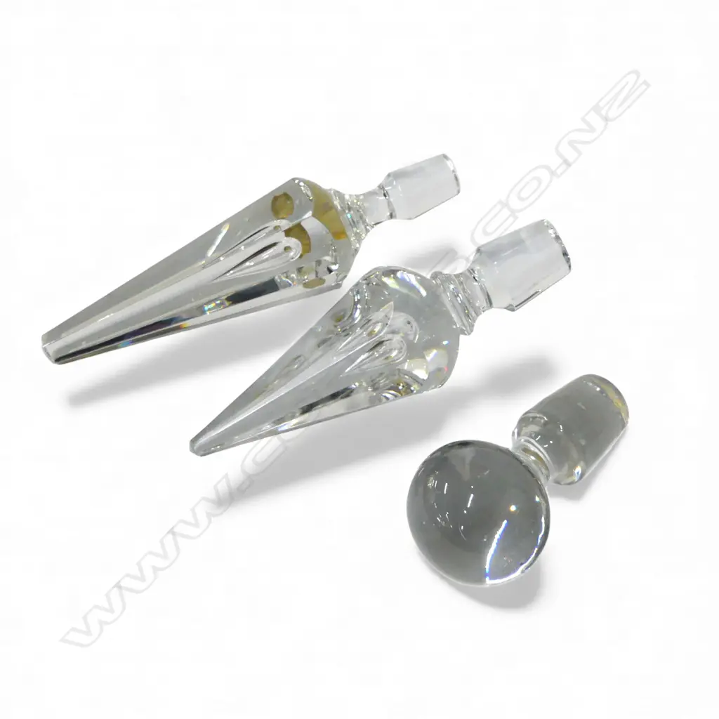 3 VAL SAINT LAMBERT CRYSTAL BOTTLE STOPPERS H.210mm Image 1++