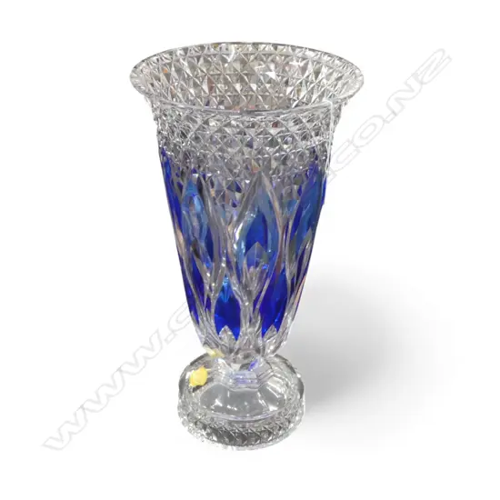 LG VAL SAINT LAMBERT CRYSTAL VASE H.475mm, 255mm dia 1 RIM CHIP