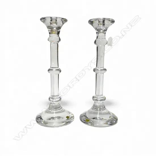 NEAR PR VAL SAINT LAMBERT CRYSTAL CANDLESTICKS H.410mm