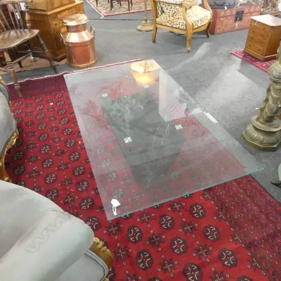 GLASS TOP COFFEE TABLE marble base 700x1310mm