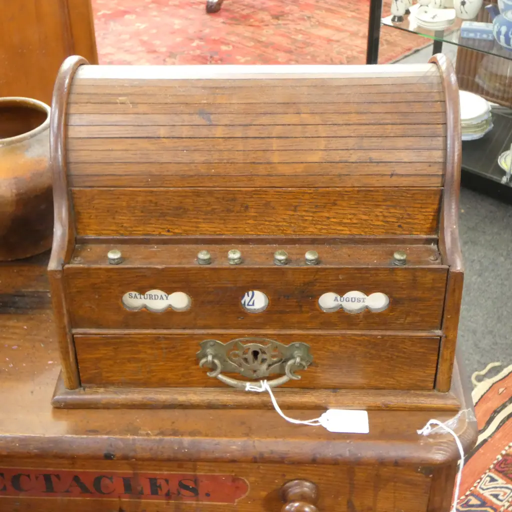 ANTIQUE OAK DESK COMPENDIUM W.315mm Image 1++