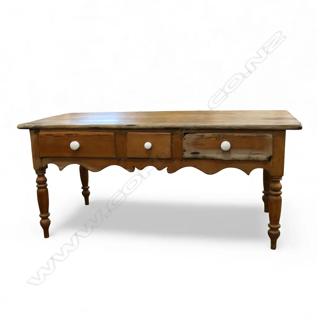 RUSTIC PLANK TOP TABLE w. 3 DRAWERS 1670x775x750mm Image 1++