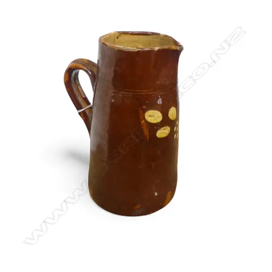 VINTAGE EUROPEAN GLAZED REDWARE JUG H.215mm