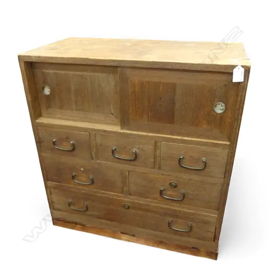 Vintage small Japanese collector's chest. Early 20thC. H.670mm