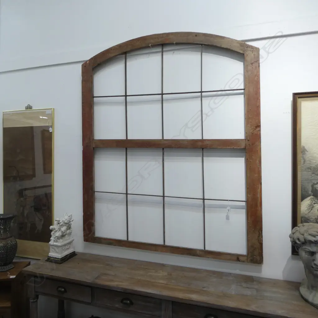 LARGE ANTIQUE N.Z. COLONIAL? 16 PANEL WINDOW FRAME no glass panes 1585x1330mm Image 1++