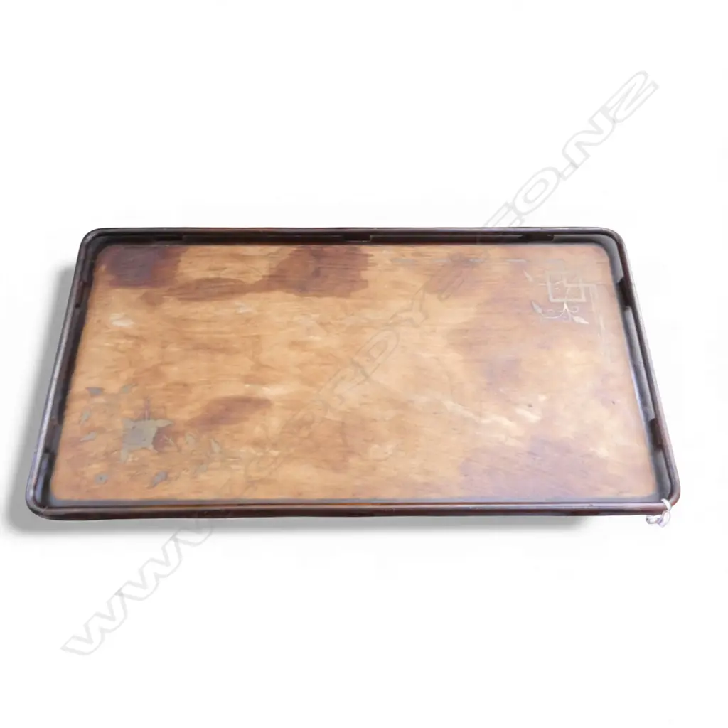 LG MAHOGANY TRAY w. BRASS INLAY 405x760mm Image 1++