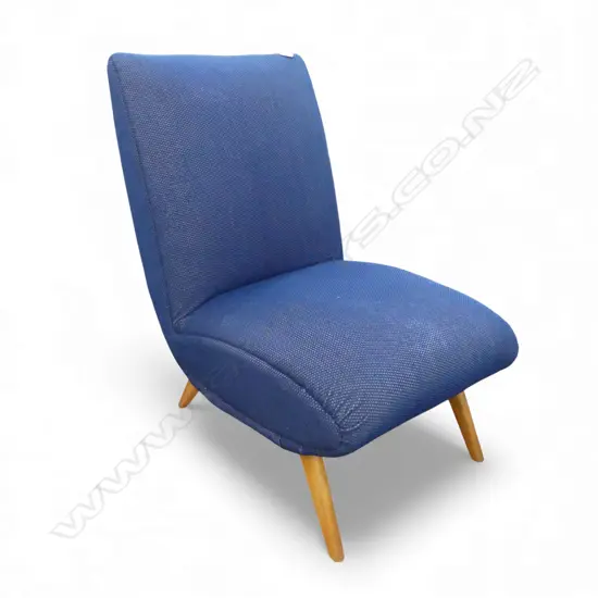 VINTAGE NZ RETRO UPHOLSTERED CHAIR blue upholstery