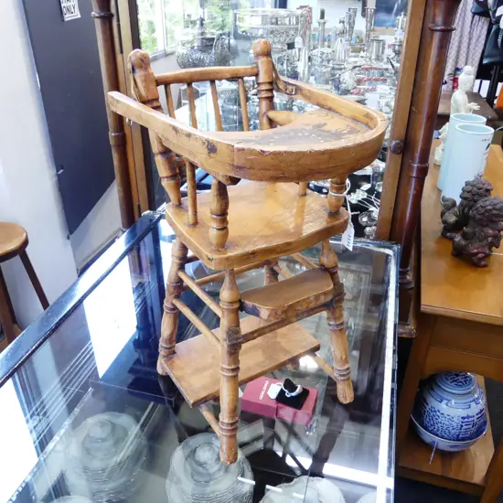 VINTAGE TEDDY BEAR/DOLL’S FOLDING HIGHCHAIR/DESK H.460mm