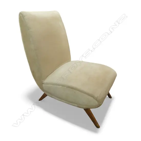 VINTAGE NZ RETRO UPHOLSTERED CHAIR pale green cream upholstery