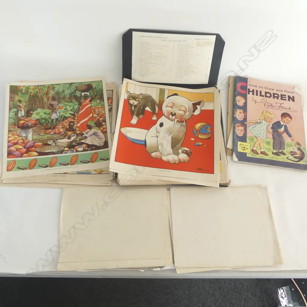 ASST. VINTAGE N.Z. SCHOOL POSTERS & OTHER SCHOOL EPHEMERA Image 1++