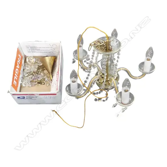 PR GLASS & BRASS CHANDELIERS