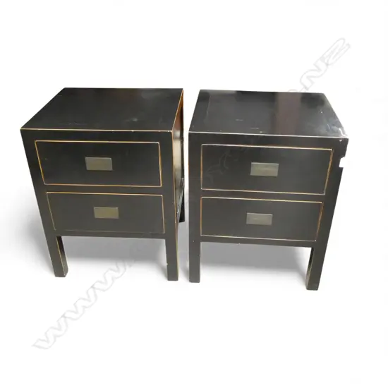 PR EBONISED BEDSIDE CABINETS 510x465x650mm
