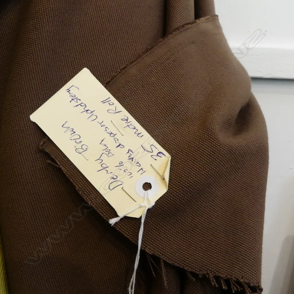 FABRIC BOLT; DERBY BROWN, POLY, HEAVY DRAPERY/UPHOLSTERY, 35M Image 1++