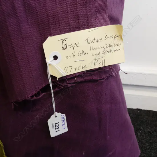 FABRIC BOLT; GRAPE TEXTURE STRIPE, COTTON HEAVY DRAPERY, 27M