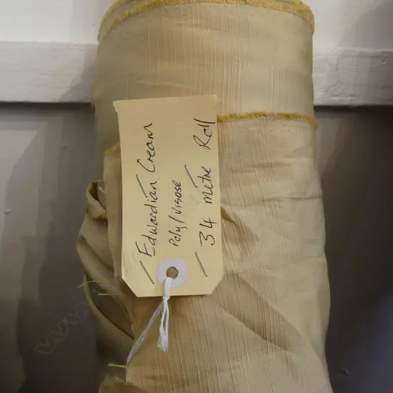 FABRIC BOLT; EDWARDIAN CREAM, POLY/VISCOSE, 34M