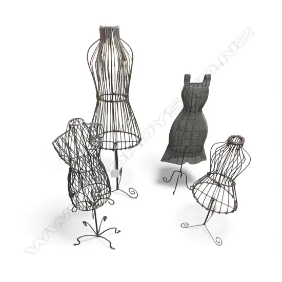 4 METAL WIRE DECORATIVE DRESS FORM MANNEQUINS H.595mm