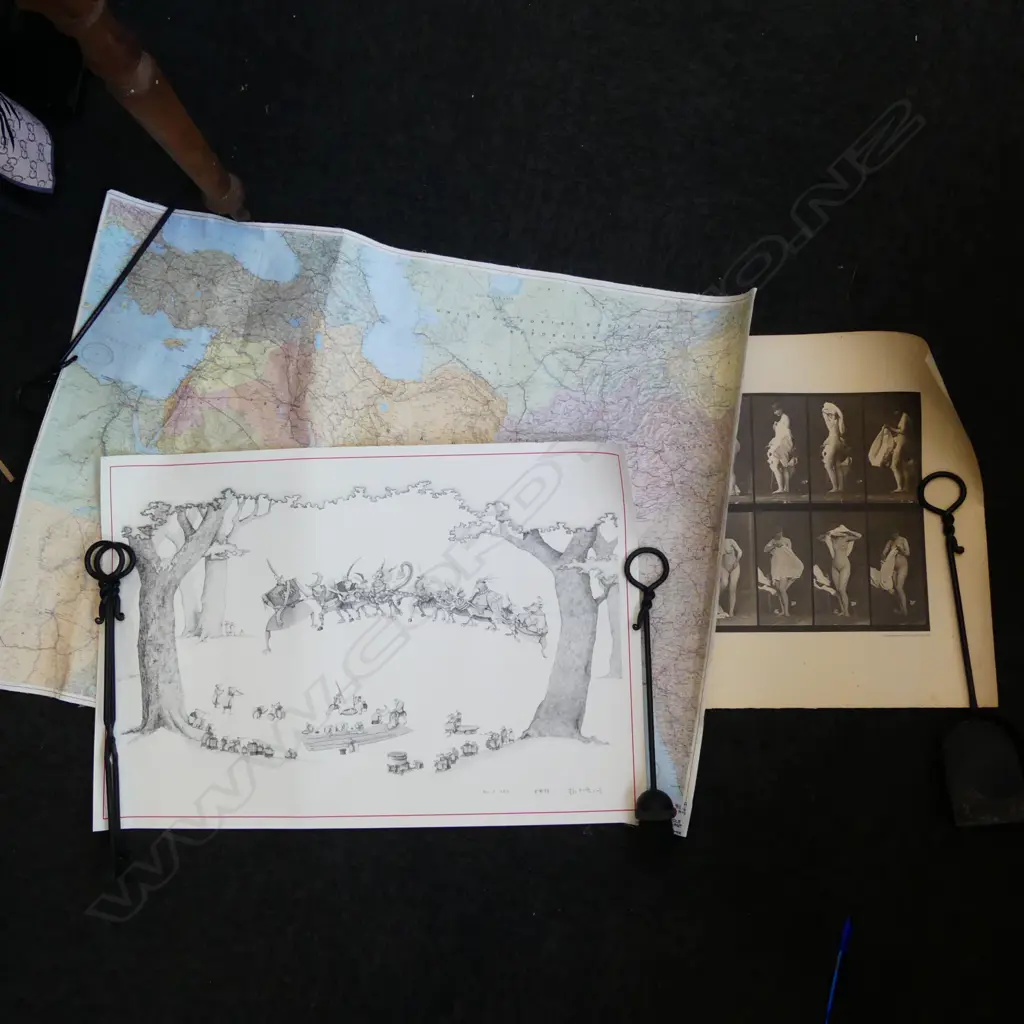 MAP MIDDLE EAST, REPRO PRINT VICT. NUDE PHOTOS & VINTAGE EXERCISE POSTER Image 1++