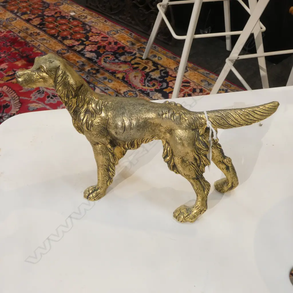HEAVY CAST BRASS RETRIEVOR DOG L.285mm Marked 'Gucci Italy' Image 1++