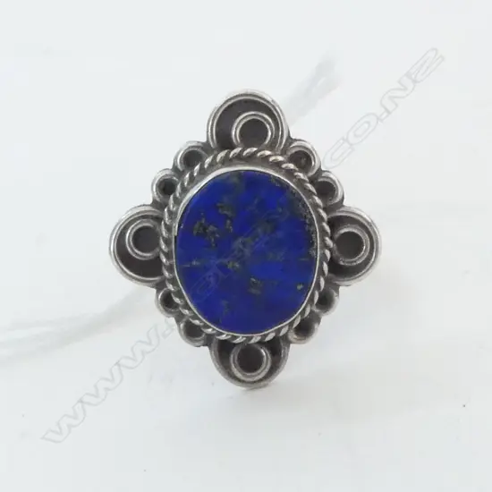STG SILVER & LAPIS LAZULI RING SIZE Q
