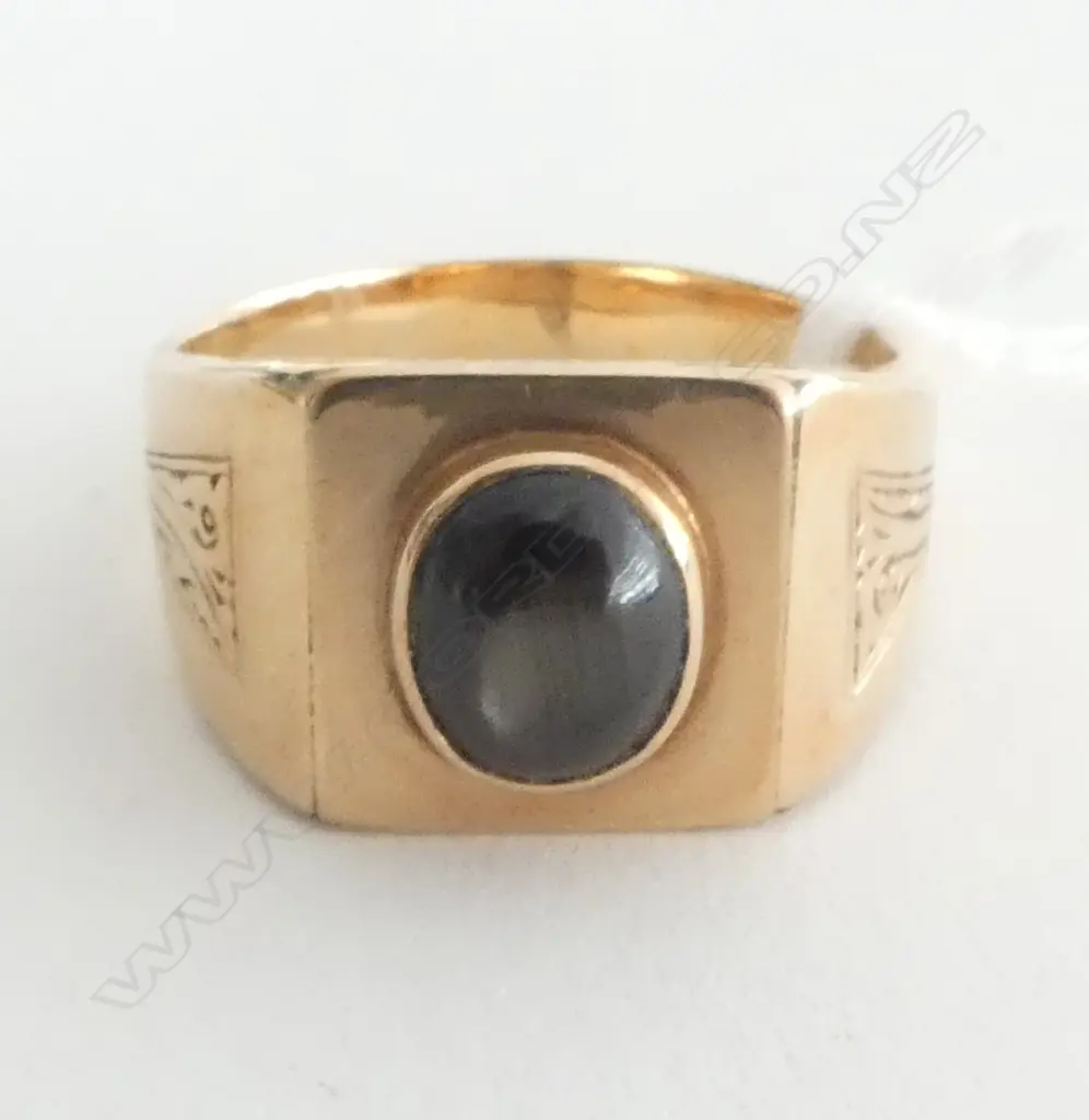 14CT STAR SAPPHIRE RING, 6.2grms SIZE T Image 1++