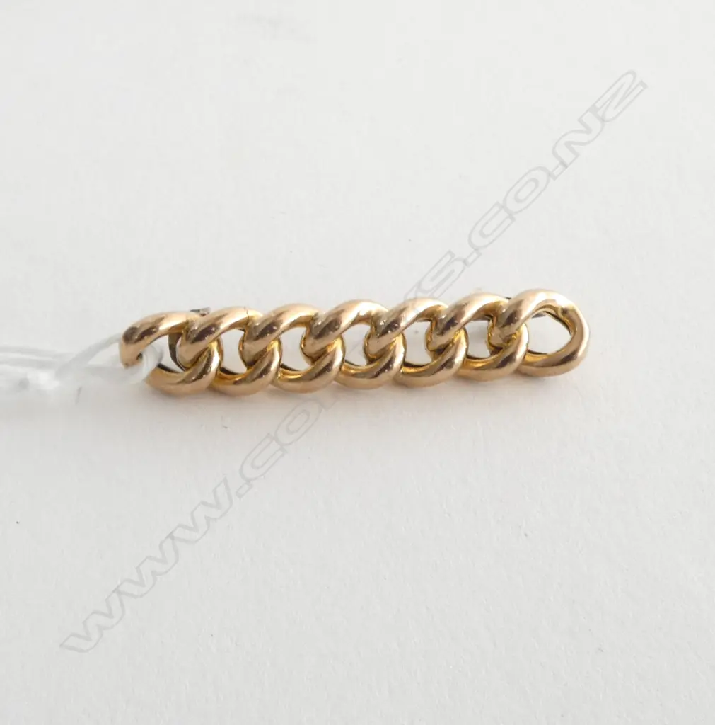 9CT CHAIN STYLE BROOCH, 2.7grms Image 1++