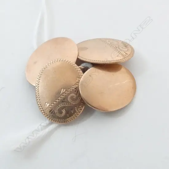 9CT ROSE GOLD CUFF LINKS 4gms