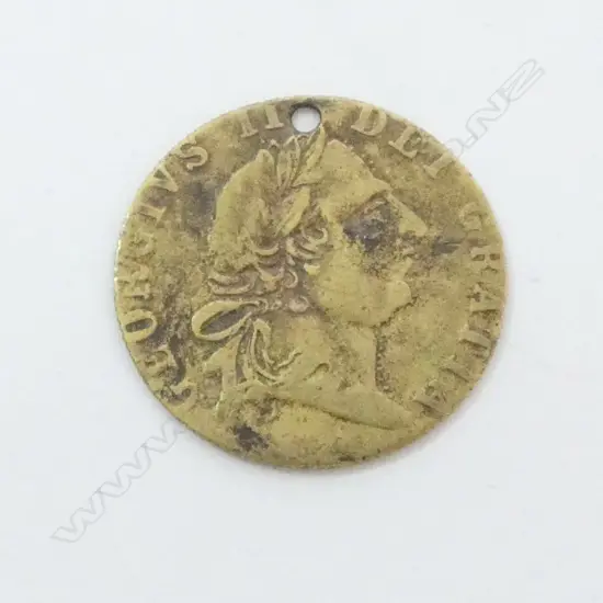OLD BRASS GAMING TOKEN similar to a gold guinea coin
