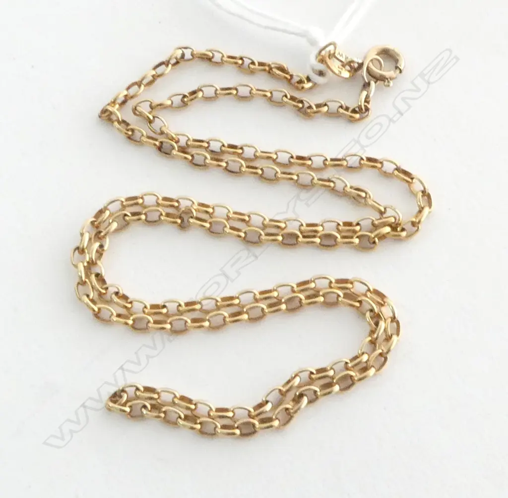 9ct YELLOW GOLD NECK CHAIN L.480mm 5.7gms Image 1++