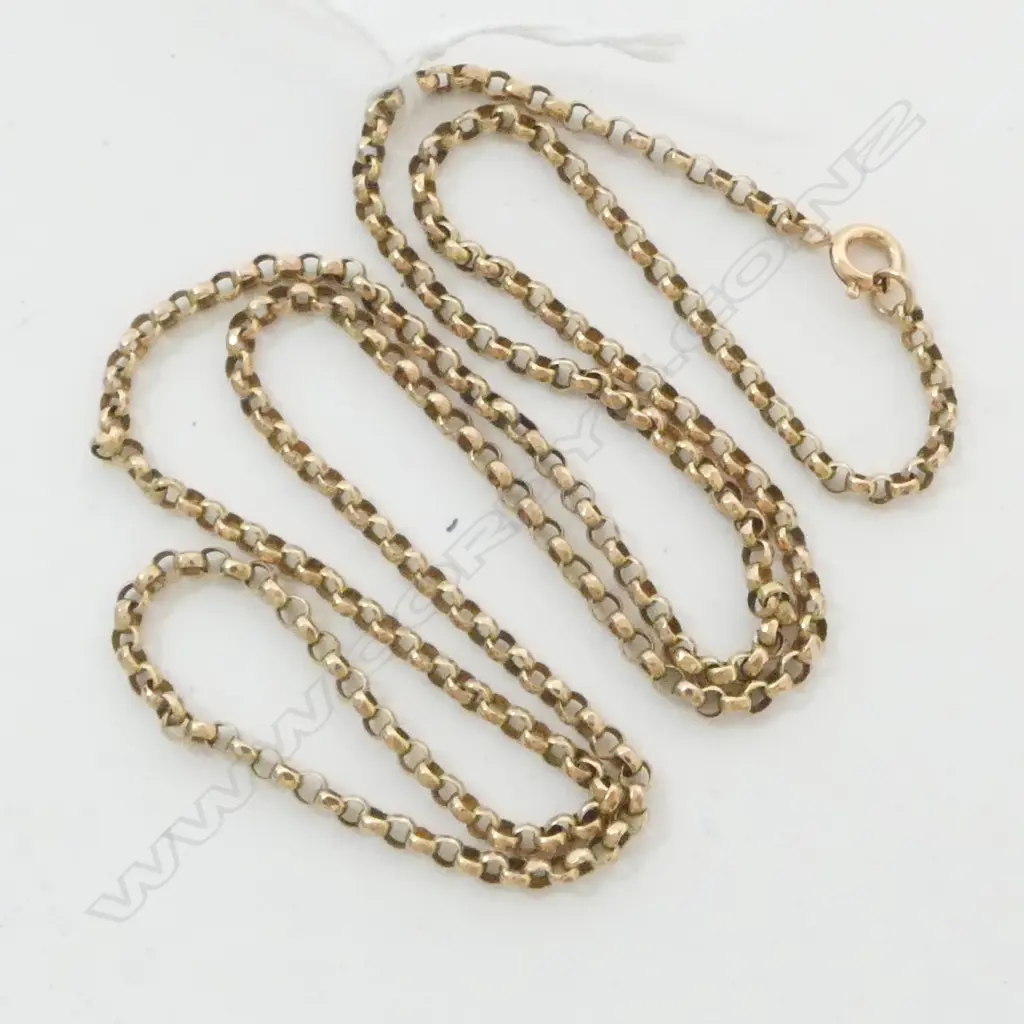 c1900 9ct GOLD NECKLACE 6.7gms 66cm long (one repair) Image 1++