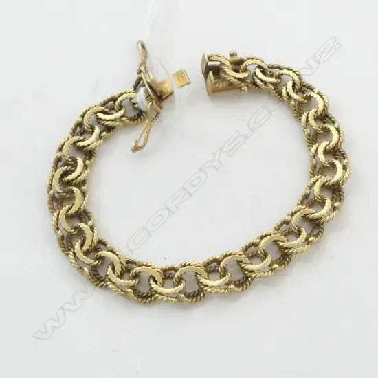 14ct YELLOW GOLD MULTI ROPE LINK BRACELET 19.2gms 16.5 cm long