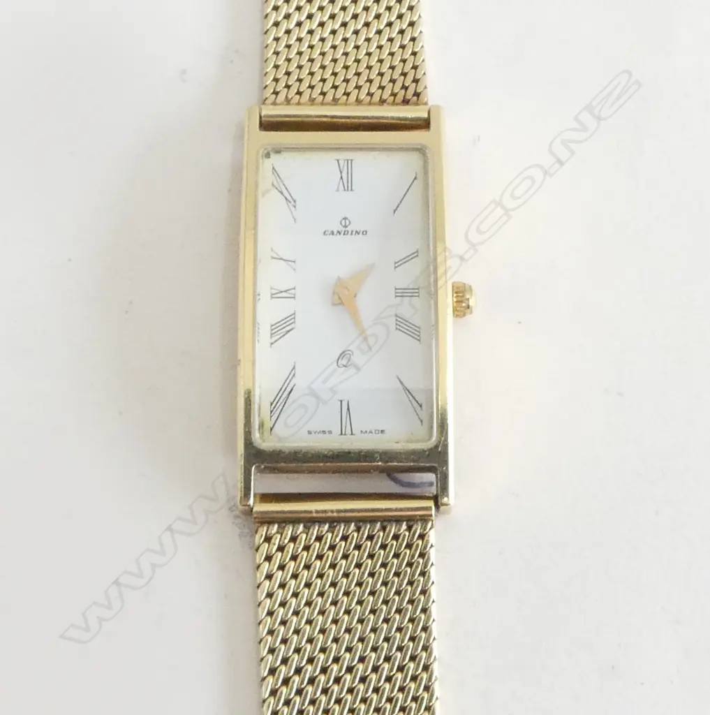 14ct CANDINO(SWISS) VINTAGE LADIES' QUARTZ WRISTWATCH 14ct GOLD STRAP 34.68gms total. NOT RUNNING BATTERY REQUIRED? Image 1++