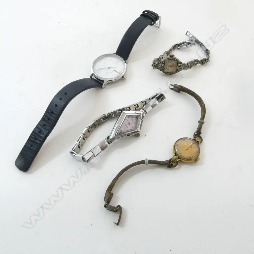4 COSTUME WATCHES; SKAGEN, KINIO, OMEGA, etc Image 1++