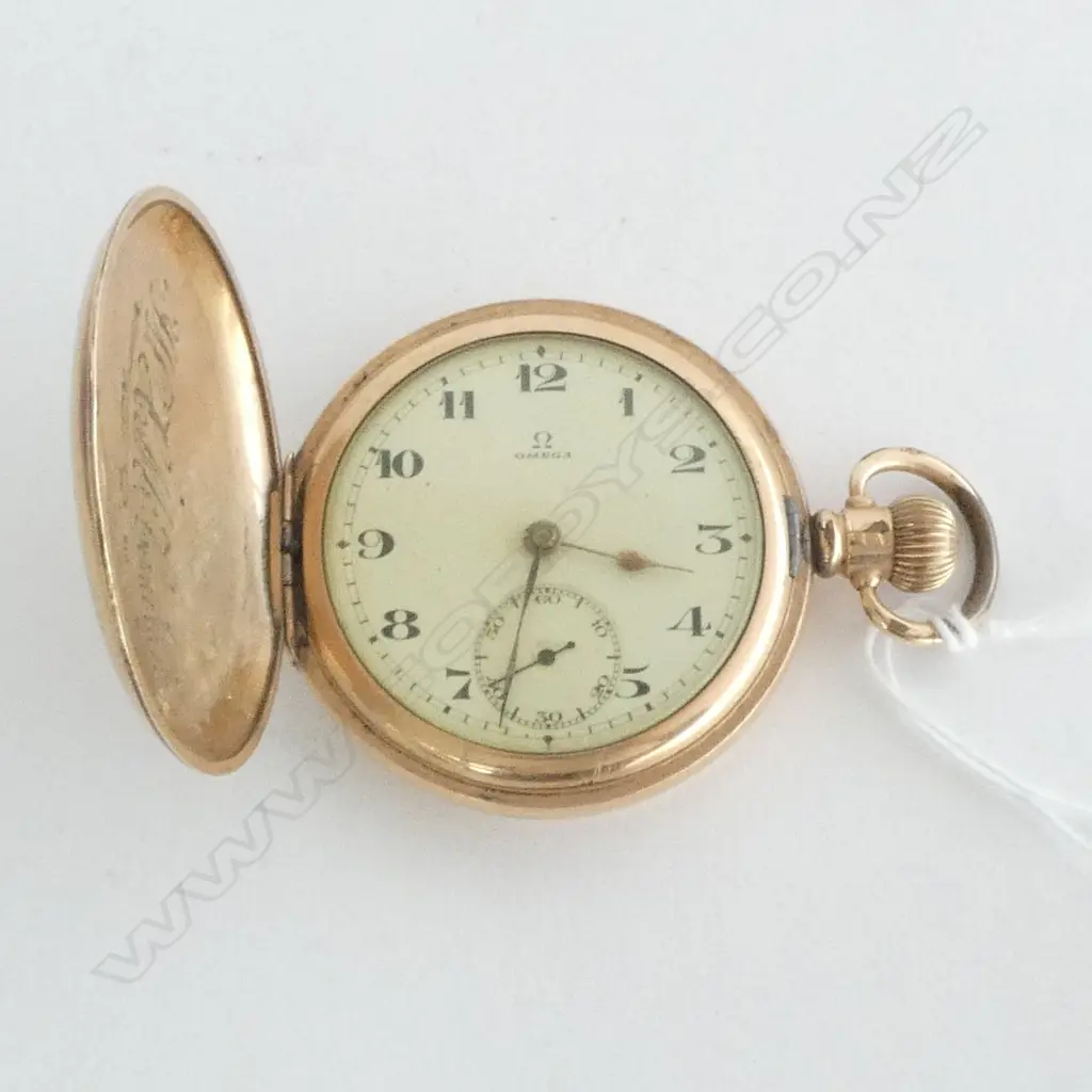 c1920 ROLLED GOLD CASED OMEGA POCKET WATCH, total wght 121gms Image 1++