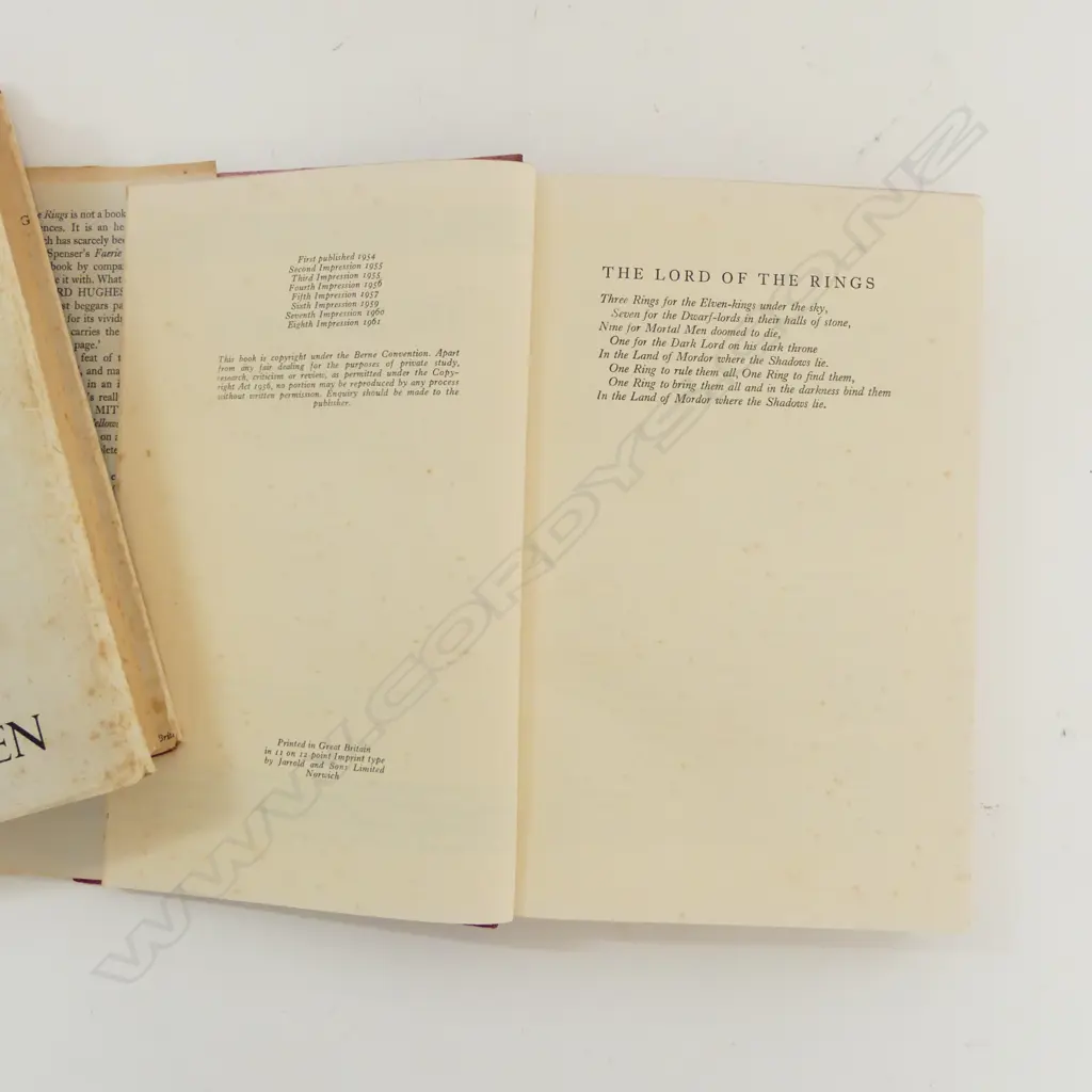TWO LORD OF THE RINGS BOOKS 1ST ED 8TH IMPRESSION Image 1++