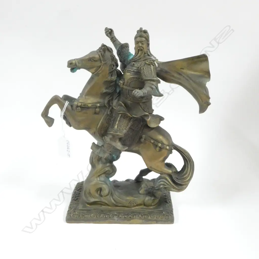 LG CHINESE BRONZE FIGURE ON HORSE H.300mm Image 1++