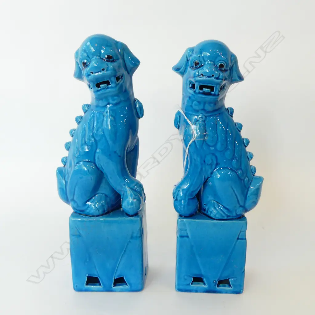 PR BLUE GLAZED FU DOGS H.315mm Image 1++