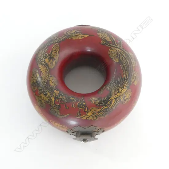 CHINESE LACQUER CIRCULAR TRINKET BOX Dia.200mm