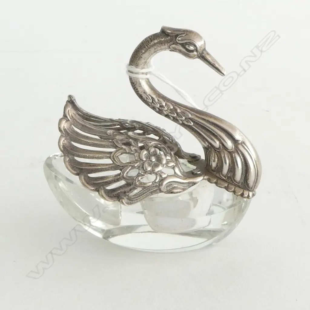835 SWAN NOVELTY SILVER & GLASS CONDIMENT Image 1++